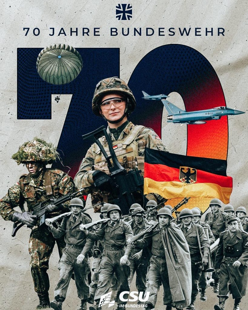 CSU-Plakat zur Feier von 70 Jahren Bundeswehr