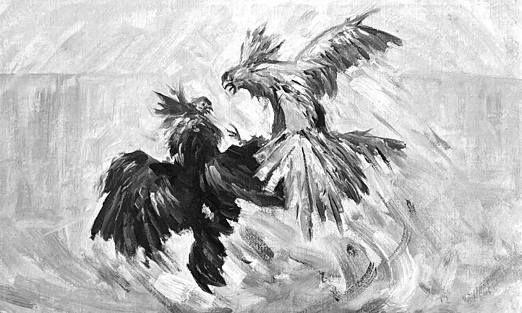 Europäische Einigkeit (Gemälde von zwei von Kampfhähnen)