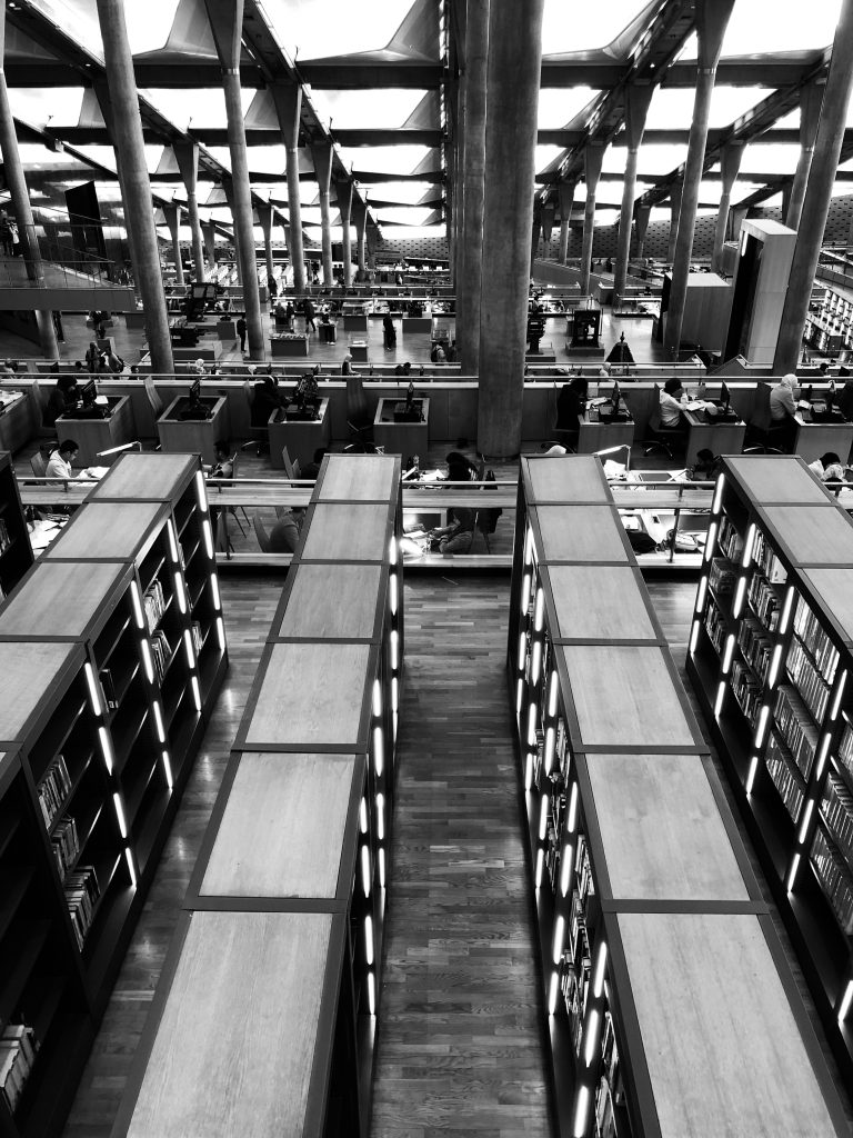 Endlose Regale voller Bücher