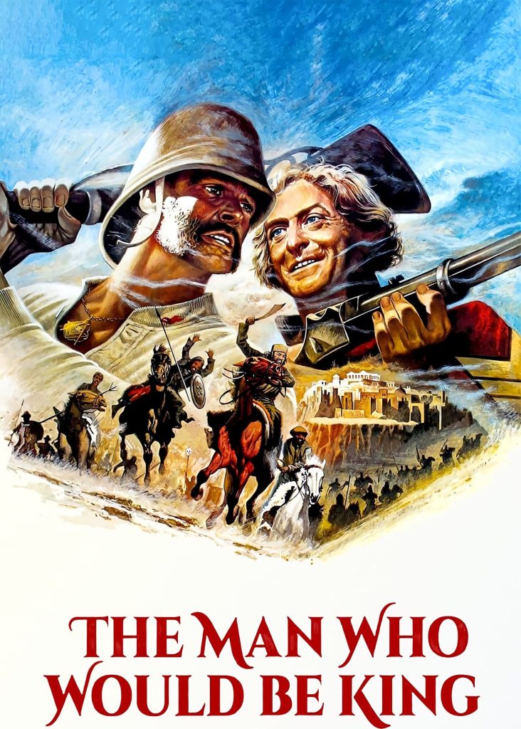 Filmplakat von „The Man Who Would Be King“ (1975) mit Sean Connery und Michael Caine