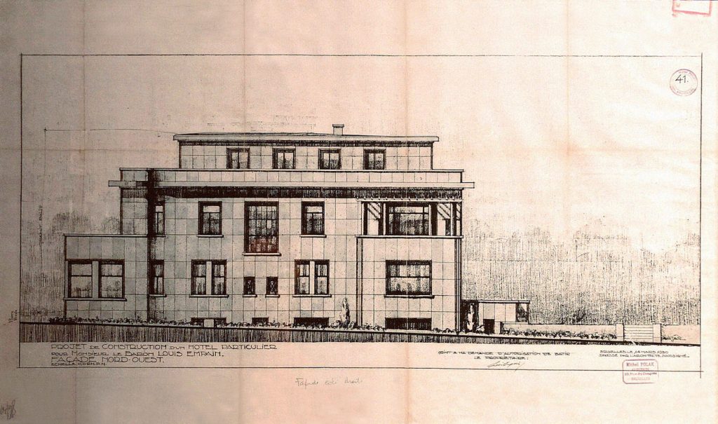 Entwurfszeichnung der Nordwestfassade