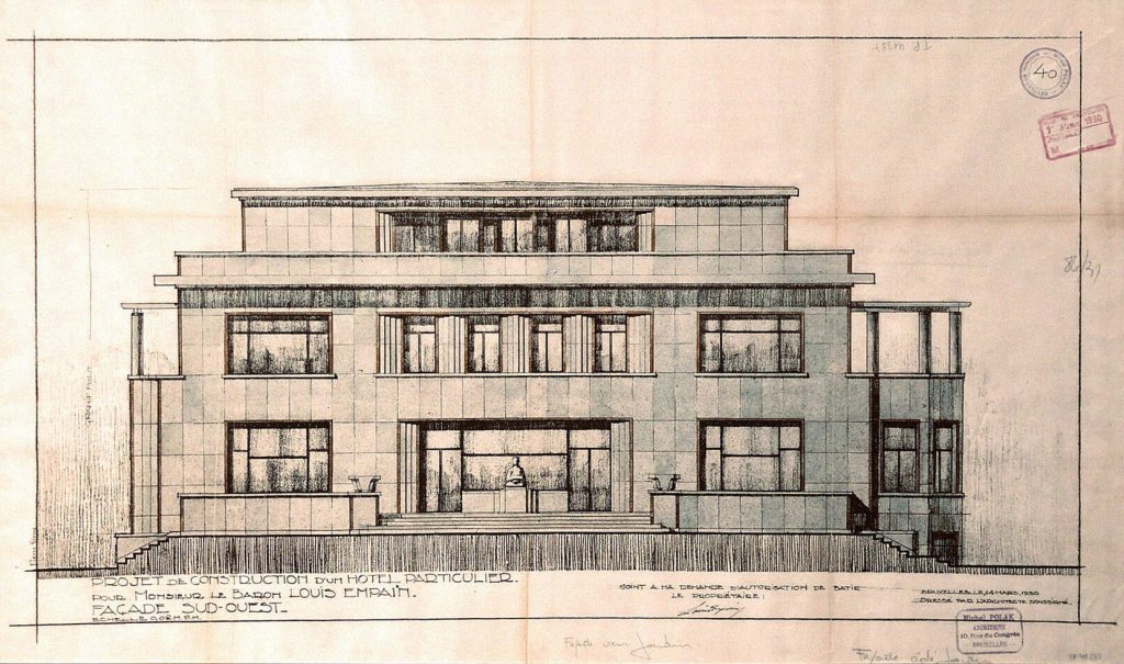 Entwurfszeichnung der Südwestfassade