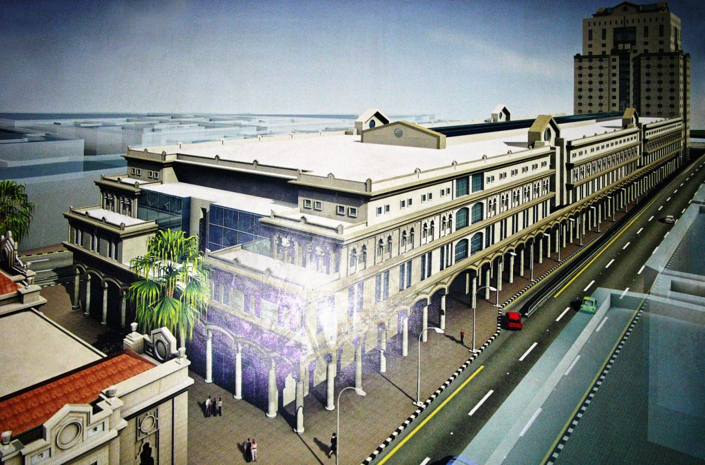 Renovierungsplan (2005): zu sehen ist der überarbeitete Bahnhof in Damaskus