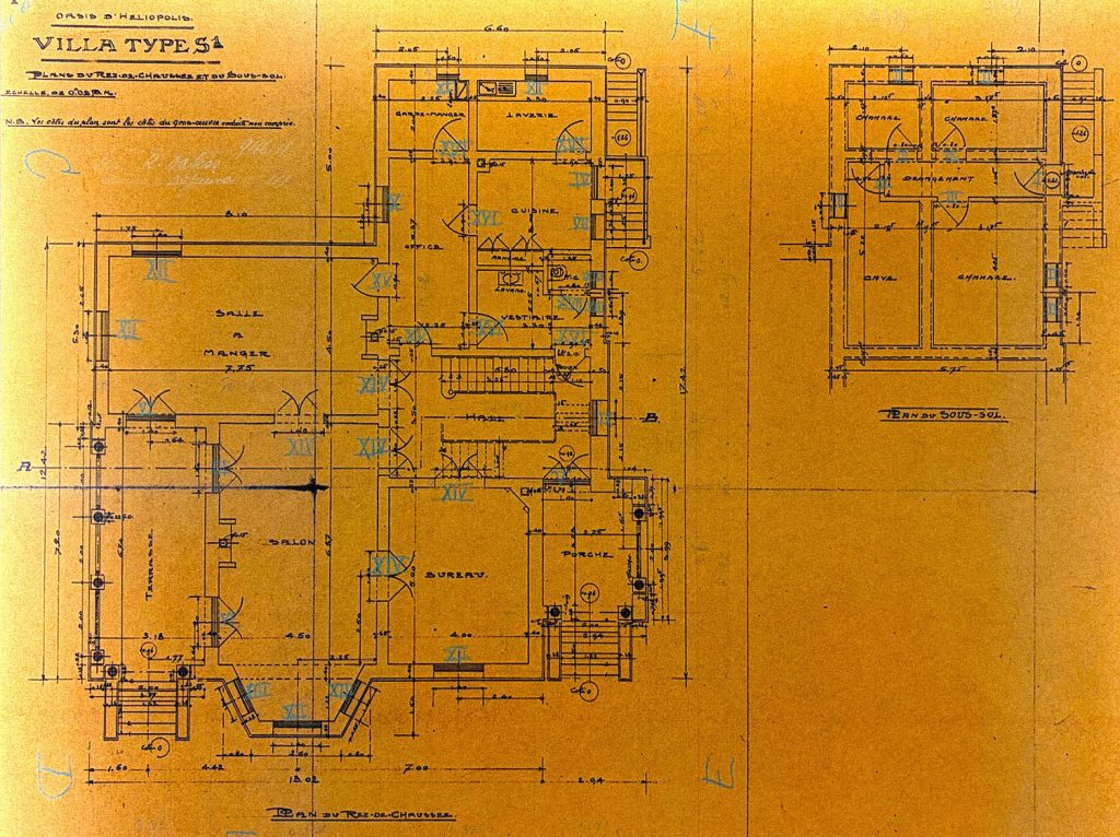 So lebte es sich im Heliopolis um 1900: architektonische Zeichnung der Raumaufteilung eines typischen Hauses