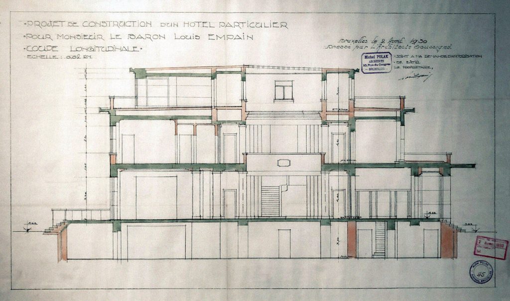 Schnittbildzeichnung der Villa Empain (1930)