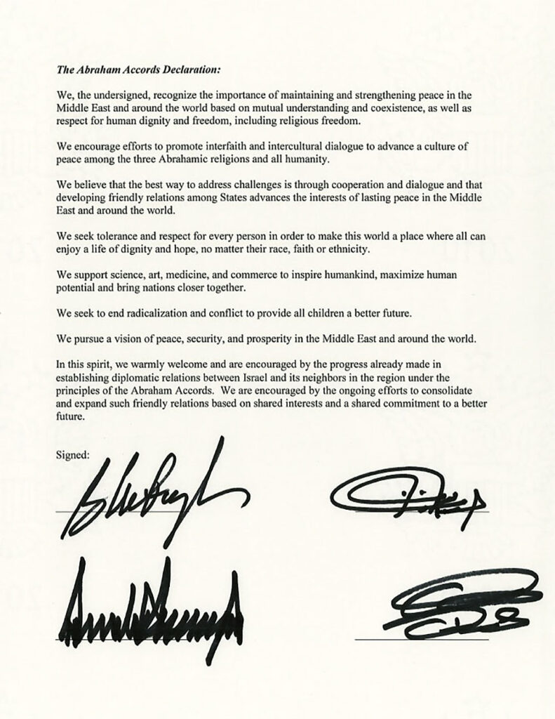 Worte, denen niemals Taten folgen werden: „Abraham Accords Declaration“ (Abrahamabkommenserklärung) vom 15. September 2020