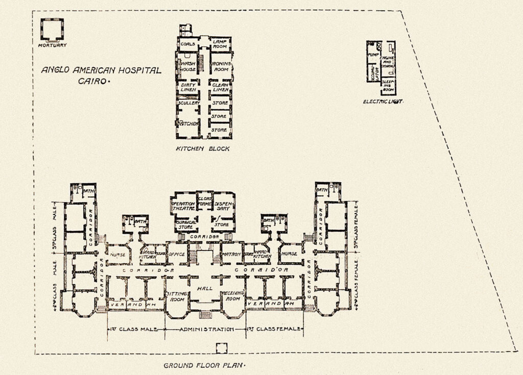 Der ursprüngliche Grundriss des Anglo-American Hospital